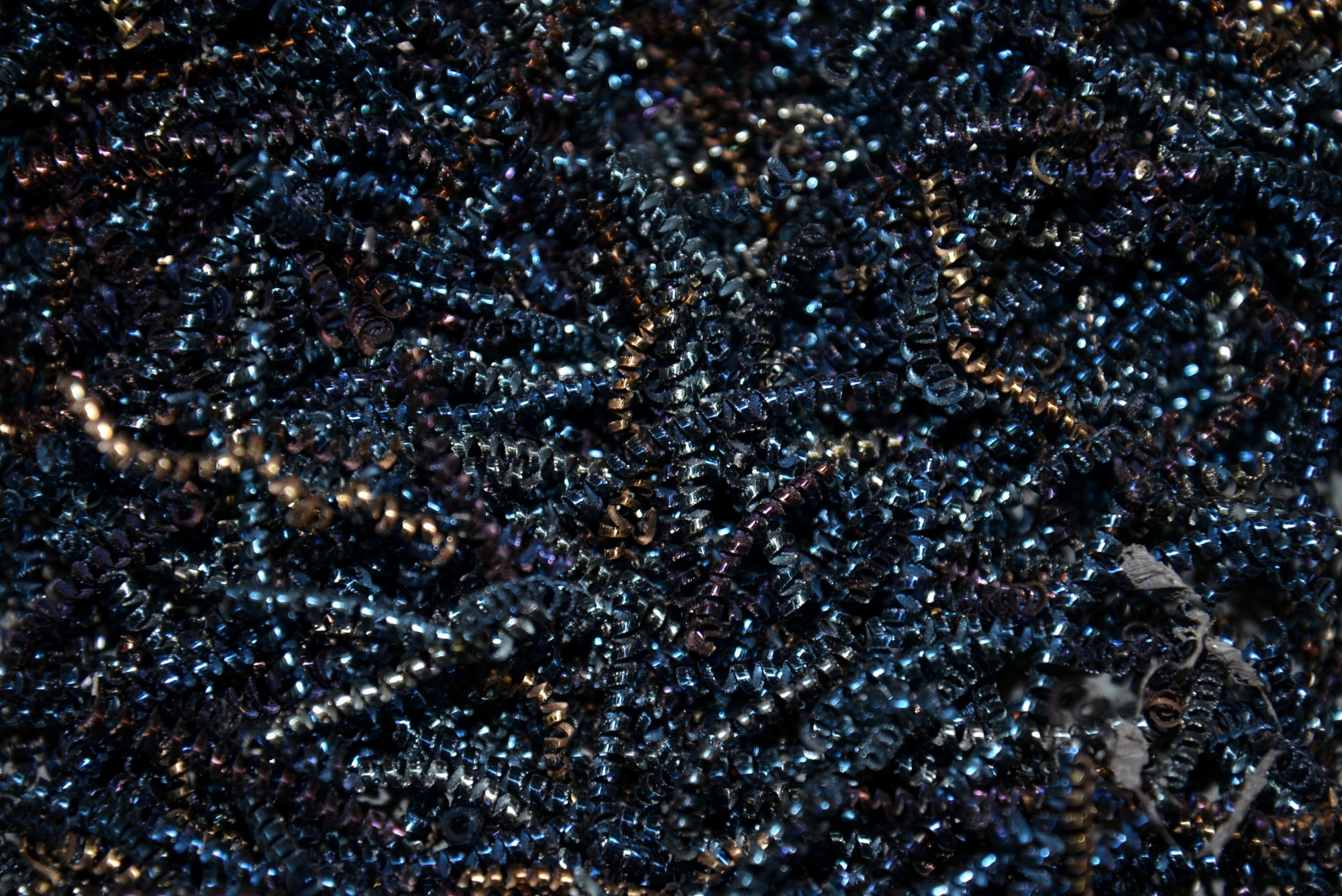 Metal shavings on the shop floor